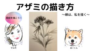 【46日目】100日後に墨絵が上達する柴犬「アザミ」 (Thistle)